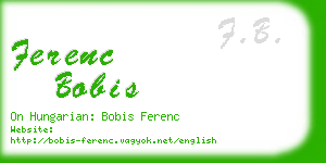 ferenc bobis business card